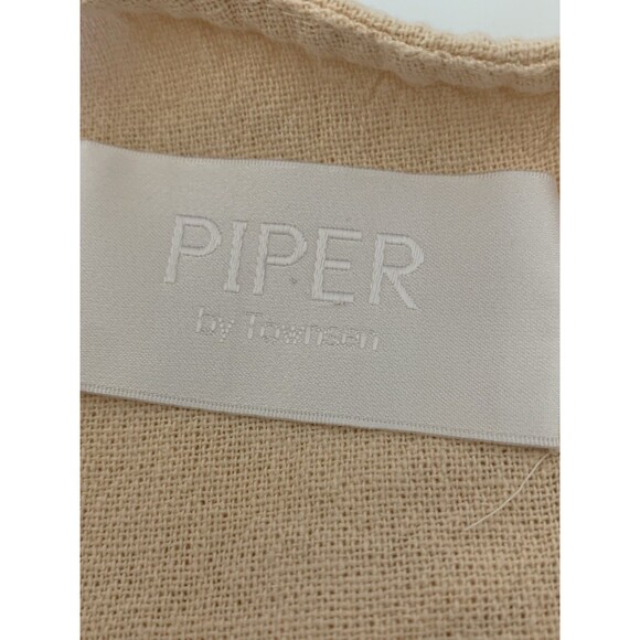 Piper One Shoulder  Ruffle Tassel Flirty Boho Mini Dress Peach Color Sz Small - Picture 8 of 9